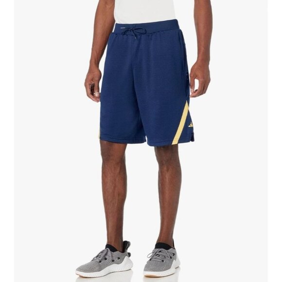 Adidas Select World Wide Hoops Shorts Mens XS New Basketball 9" Navy Yellow - Picture 1 of 11